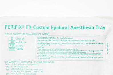 Braun 551942 Perifix FX Custom Epidural Anesthesia Tray 17Ga x 3.5inch (x)